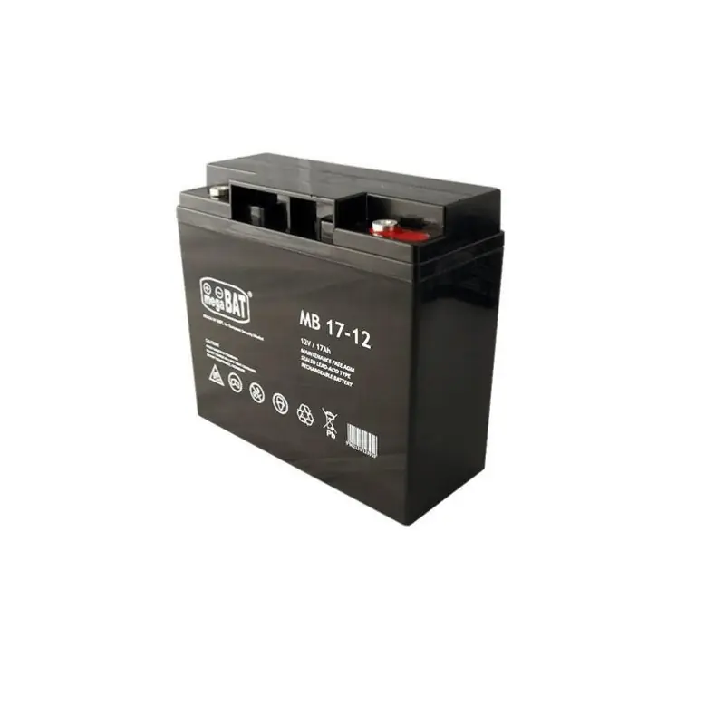Reducere extra Acumulator VRLA AGM fara intretinere Megabat MB17-12 Capacitate:17Ah Voltaj: 12V Terminal: M5 dimensiuni: 181 × 76 × 167mm greut