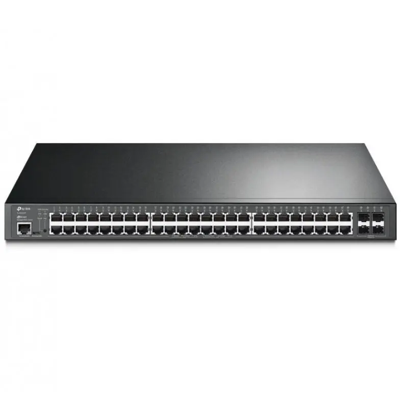 "JetStream™ 52-Port Gigabit L2+ Managed Switch with 48-Port PoE+ PORT: 48× Gigabit PoE+ Ports, 4× Gigabit SFP Slots, RJ45/Micro- Plată sigură
