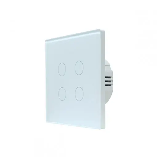 Doar azi Intrerupător de lumină cu 4 canale WiFi+RF SmartWise T4 EU 4C UNI (R3), alb, fara nul