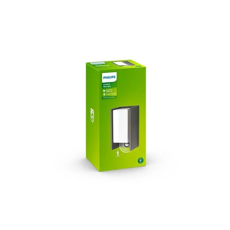 Aplica pentru exterior cu senzor de miscare Philips Bridge, 1xE27 ,max42W, IP44, 101x118x245mm, Antracit Preț mic