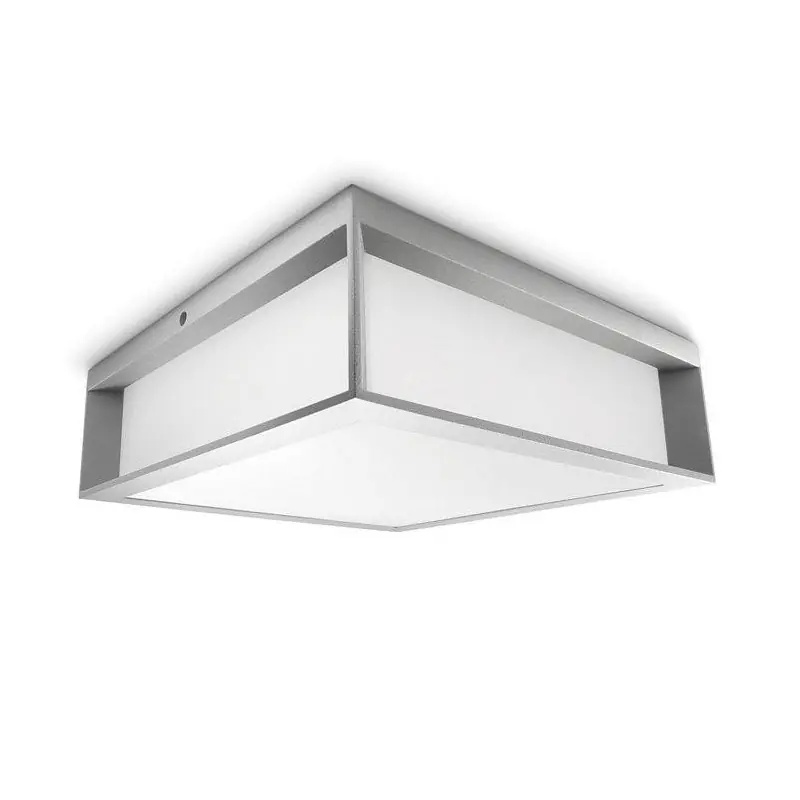 Plafoniera pentru exterior Philips Skies, 2xE27, max 2x42W, IP44 ,260x260x81mm, Gri Retur ușor