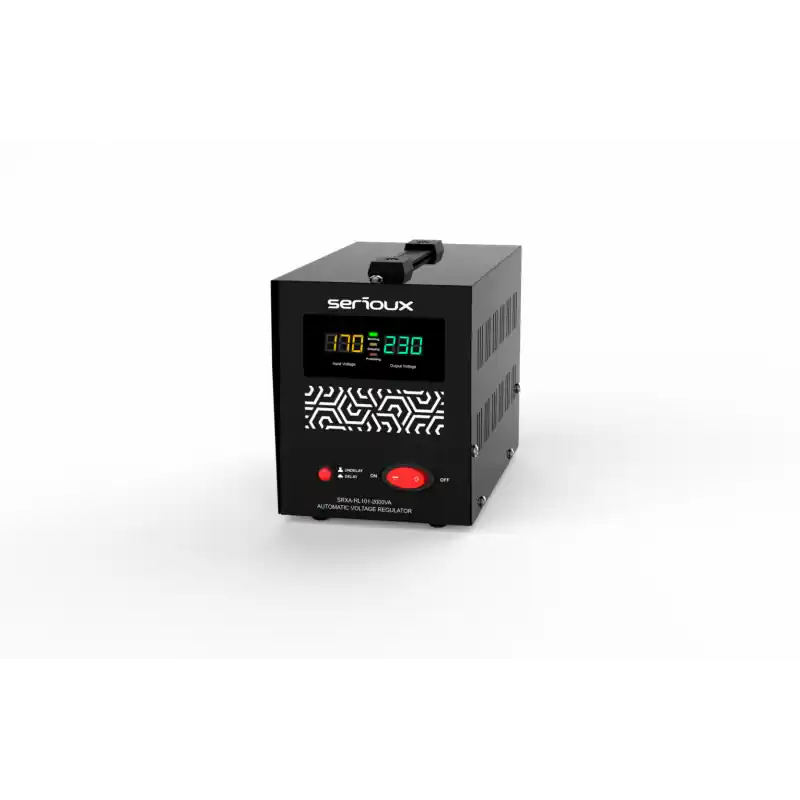 Stabilizator de tensiune Serioux Relay 101-2000VA, putere 2000VA/1200W, tip releu, transformator toroidal, interval tensiune int Retur gratuit