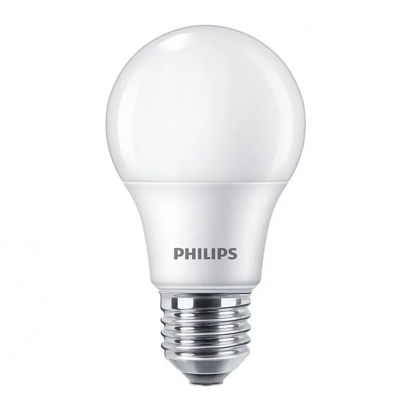 Calitate înaltă Bec LED Philips A60, E27, 8W (60W), 806 lm, lumina neutra (4000K), mat