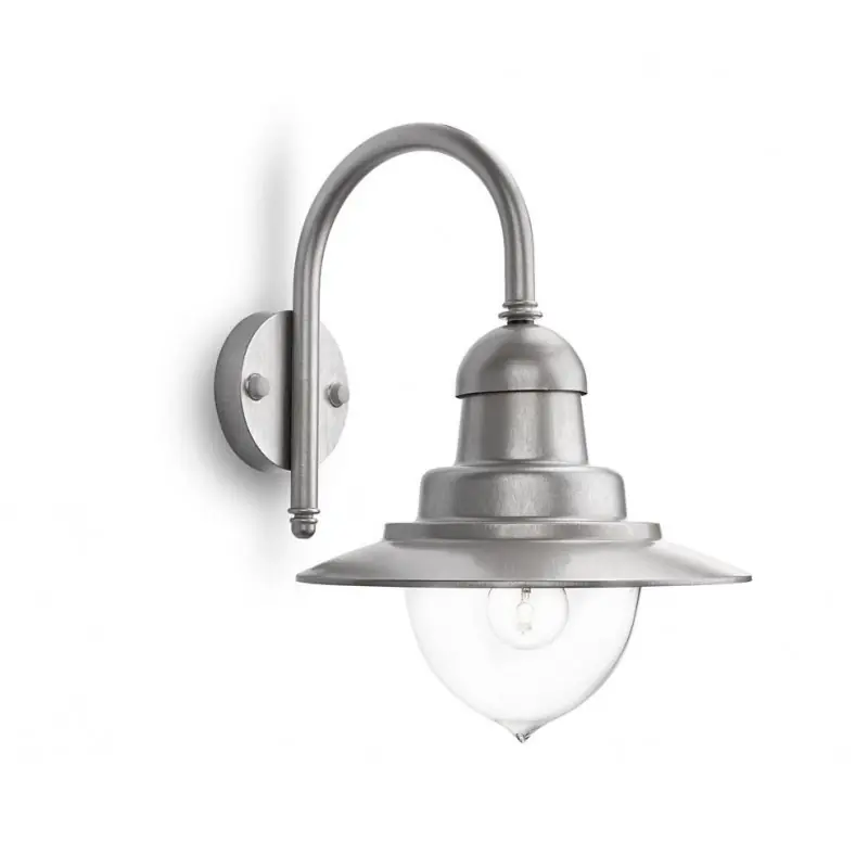 Aplica tip felinar pentru exterior Philips Raindrop, 1xE27, max 60W ,IP44, 381x300x428mm, Argintiu Discount