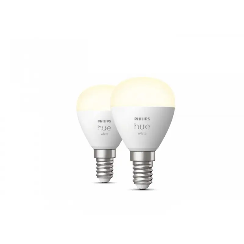 2 Becuri LED inteligente Philips Hue P45, Bluetooth, E14, 5.7W (60W), 470 lm, lumina calda (2700K) Ofertă specială