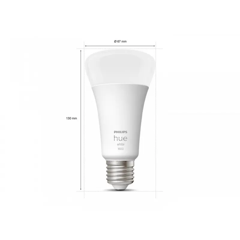 Ofertă de sezon Bec LED inteligent Philips Hue A67, Bluetooth, E27, 15.5W (100W), 1600 lm, lumina calda (2700K)