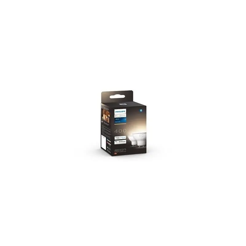 2 Becuri LED inteligente Philips Hue Spot, Bluetooth, GU10, 5.2W (57W), 400 lm, lumina calda (2700K) Preferatul clienților