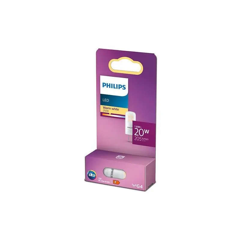 Noutate Bec LED Philips, G4, 12V, 1.8W (20W), 205 lm, lumina calda (2700K)
