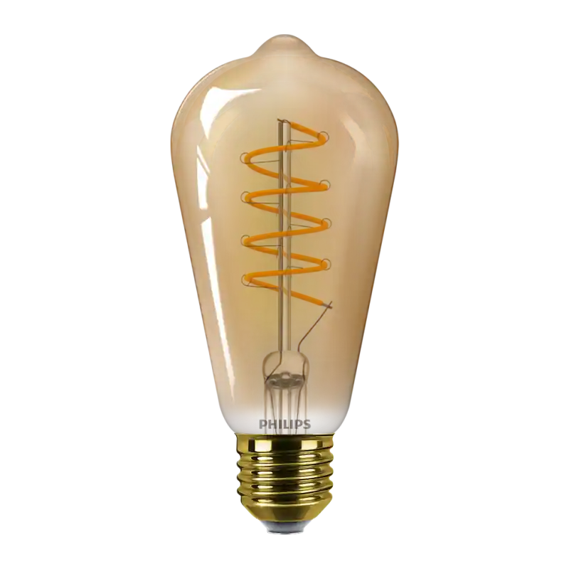 Bec LED vintage (decorativ) Philips Classic Gold Bulb ST64, EyeComfort ,E27, 4W (25W), 250 lm, lumina calda (1800K), dimabil, cu Chilipir