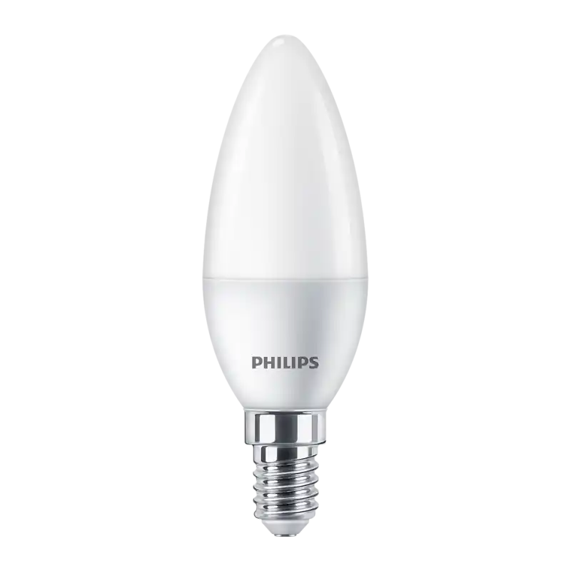 Ofertă de sezon 6 Becuri LED Philips B35, E14, 5W (40W), 470 lm, lumina calda (2700K) ,mat