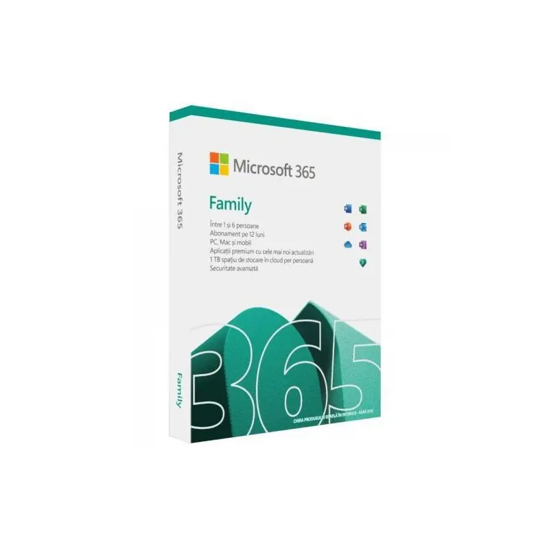 Licenta Cloud Retail Microsoft 365 Family Romanian Subscriptie 1 an Medialess P8 Mai ieftin
