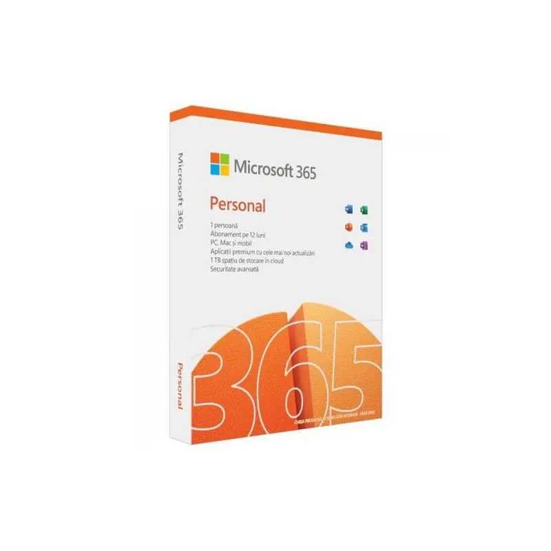 Licenta Cloud Retail Microsoft 365 Personal English Subscriptie 1 an Medialess P8 Ofertă exclusivă