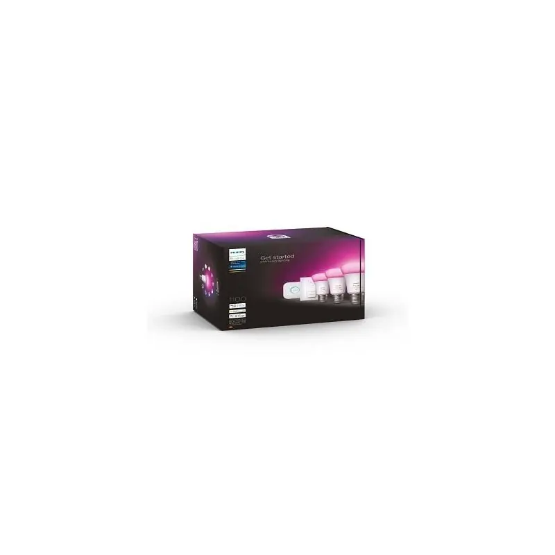 Pachet 3 Becuri LED RGB inteligente Philips Hue A60, Bluetooth, E27, 9W (75W), 1100 lm, lumina alba si color (2000-6500K) + Cons Cel mai bun preț