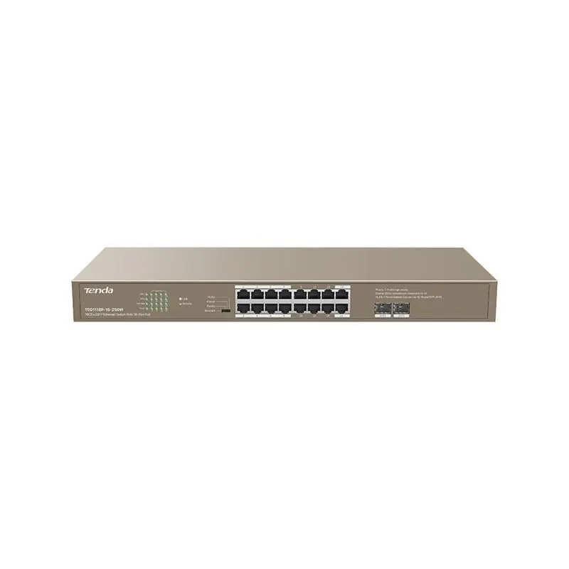 Reduceri Switch Tenda TEG1118P-16-250W, 16 port, 10/100/1000 Mbps