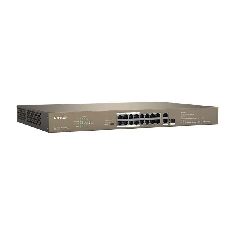 Transport gratuit Switch Tenda TEF1118P-16-250W, 16 port, 10/100Mbps