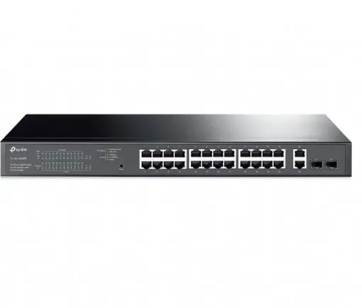 Super ofertă Switch 24 porturi PoE+ Gigabit, 2 porturi RJ45 Gigabit, 2 x SFP Gigabit, Managed - TP-Link TL-SG1428PE