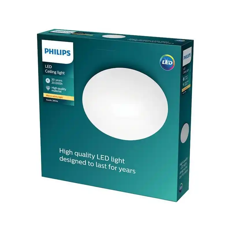Super ofertă Plafoniera LED Philips Suede, 4x5W, 2350 lm, lumina calda (2700K), IP20 ,38cm, Alb