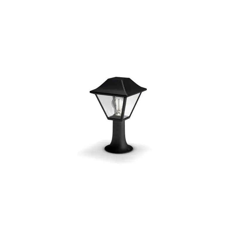 Stalp pentru iluminat exterior Philips Alpenglow, 1xE27, max 60W, IP44 ,302x174mm, Negru Ofertă de sezon