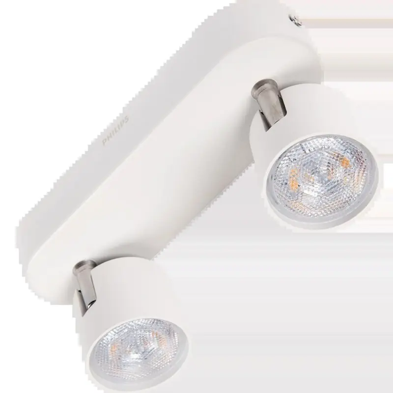 Calitate înaltă Spot LED Dublu Philips myLiving Star, 2x4.5W, 1000 lm, luminacalda(2700K), IP20, 20cm, Metal, Alb