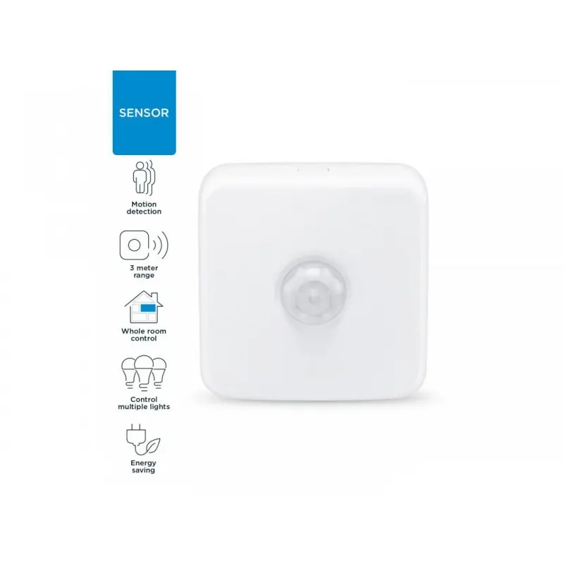Premium Senzor miscare WiZ Connected 120°, compatibil cu gama WiZ, 2xAA, IP20, zona detectare 3m, distanta control 15m