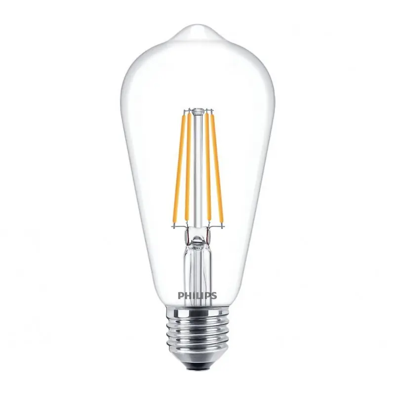Lichidare de stoc Bec LED Philips Classic ST64, EyeComfort, E27, 7W (60W),806 lm ,luminacalda (2700K), cu filament