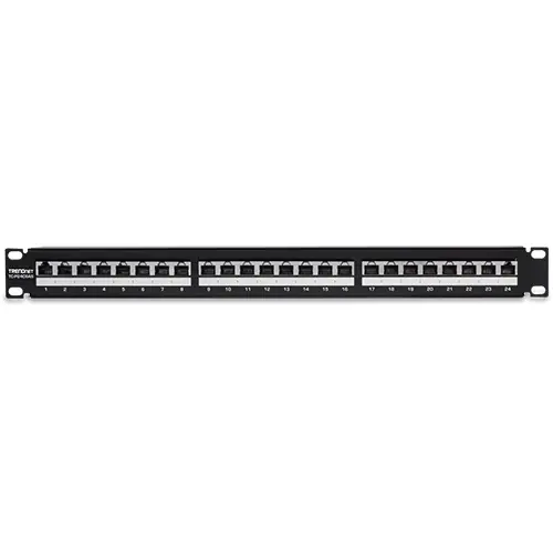 Patch Panel 24 porturi RJ45, Cat6a, Ecranat, 1U - TRENDnet TC-P24C6AS Premium