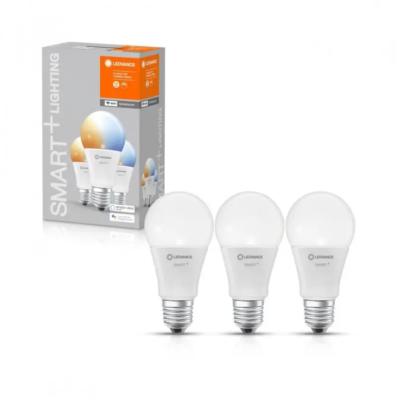 Chilipir 3 Becuri LED inteligent Ledvance SMART+ WiFi Classic Tunable White A, E27, 9.5W (75W), 1055 lm, lumina alba (2700-6500K)
