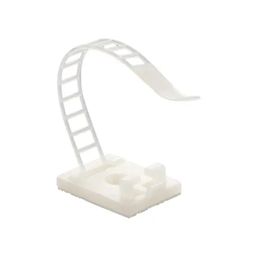 Calitate înaltă Suport plastic ajustabil pentru prindere cabluri, ALB, 25x18 mm, autoadeziv, 100 buc TAA-1-W