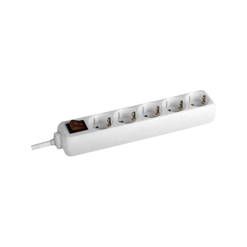 Prelungitor Bachmann SELLY 5xCEE7/3 PC, cu intrerupator, lungime cablu 1.5m, H05VV-F 3G1, alb Bestseller