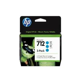 Preferatul clienților HP Pachet cu 3 cartuşe de cerneală 712 DesignJet, cyan, 29 ml