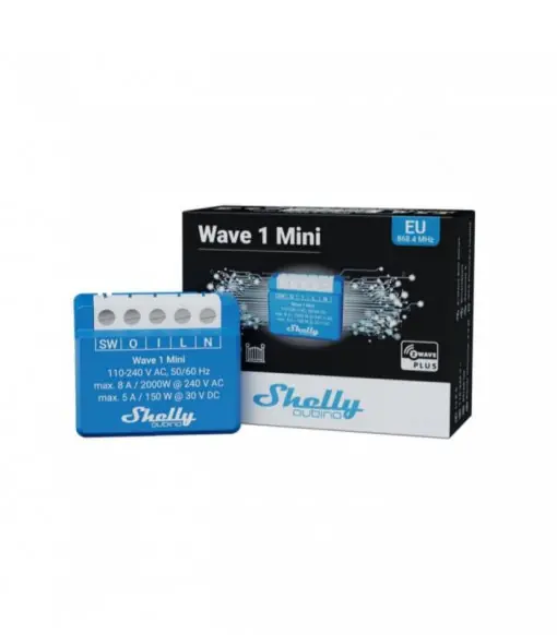 Reducere specială SHELLY QUIBINO WAVE 1 MINI - COMUTATOR RELEU 1X 8A (Z-WAVE)