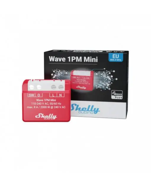 SHELLY QUIBINO WAVE 1PM MINI - COMUTATOR RELEU 1X 8A (Z-WAVE) Super ofertă