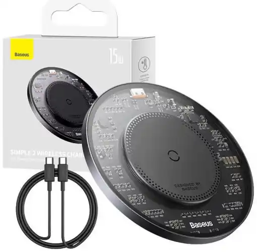 Reducere Incarcator WS Baseus Simple Qi 15W negru