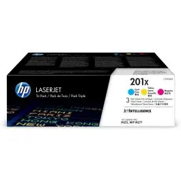 Livrare rapidă HP Pachet cu 3 cartuşe de toner LaserJet originale de capacitate extinsă 201X Cyan/Magenta/Galben