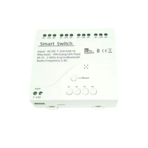 Comutator releu inteligent SmartWise 5V-32V Wi-Fi + Bluetooth cu 4 canale, NO/NC Lichidare de stoc