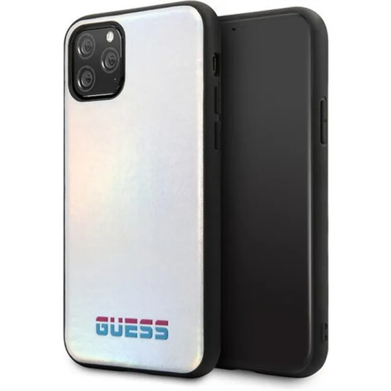 Comandă acum GUESS Schimb de culori dur toc iPhone 11 Pro argint