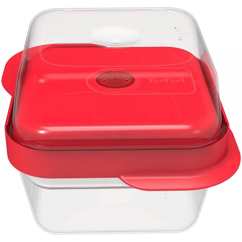 TEFAL K2198114 de stocare set 2 buc pătratic 0.8 L roșu / transparent Discount