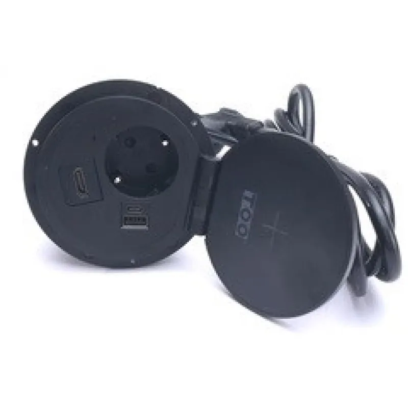Premium TOO GPS-103-1B încastrat de reţea splitter 2x USB negru