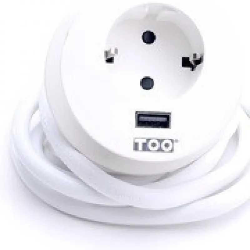 TOO GPS-200-1W încastrat de reţea splitter 1x USB alb Doar azi