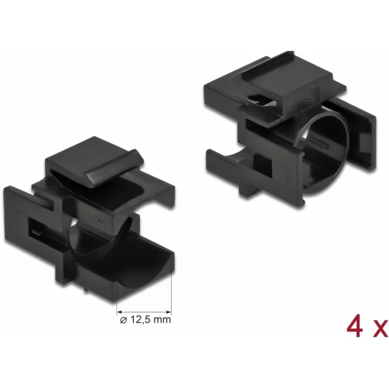 DELOCK Keystone negru acoperi 12.5 mm cu o gaură 4 buc. Plată securizată