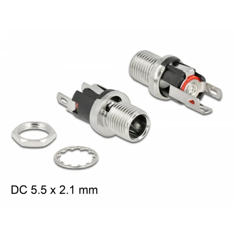 DELOCK DC conector mamă 5.5 x 2.1 x 12.0 mm forrasztott foglalatfej verzióval Super ofertă