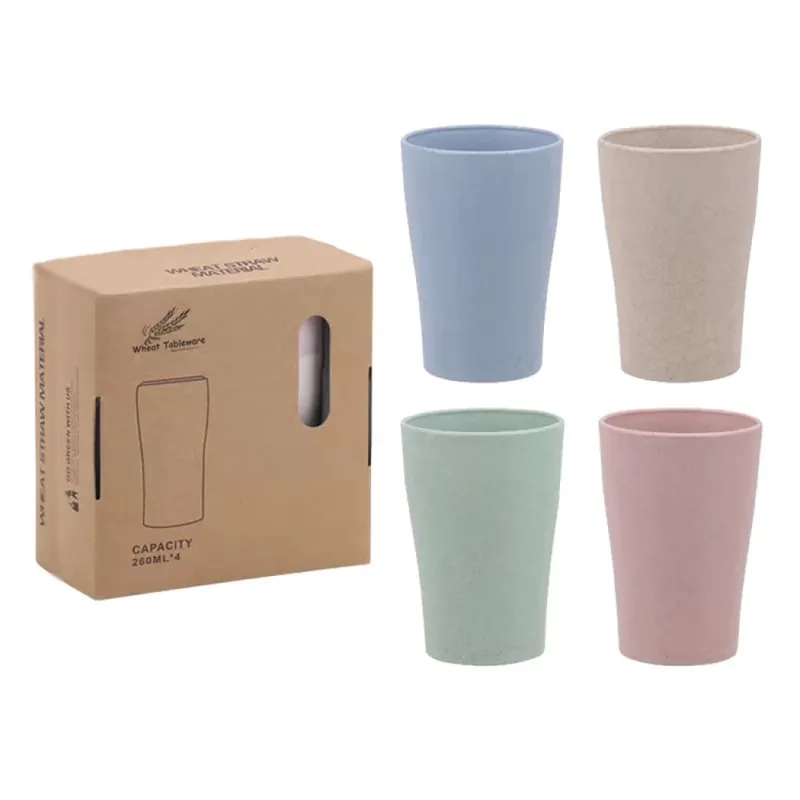 Ofertă exclusivă TOO KT-107 Búzaszalma plastic pahar 300ml 4db-os
