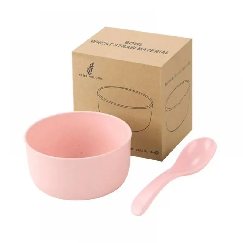 Noutate TOO KT-111-P búzaszalma tál/kanál set 11.3×6 cm roz