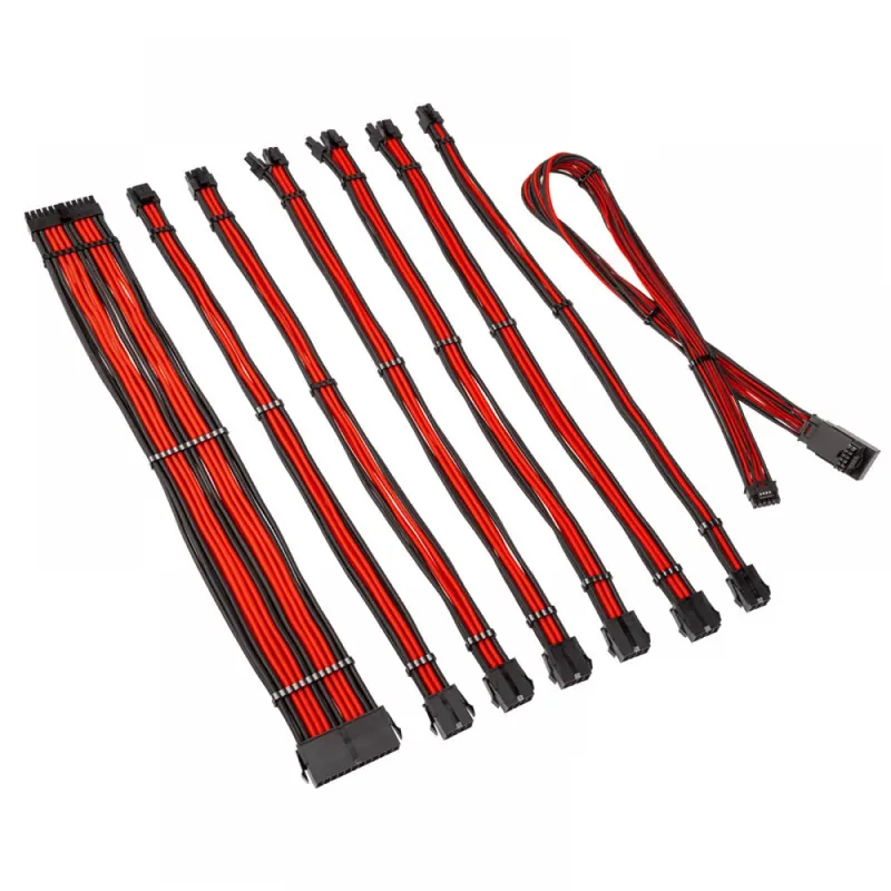 KOLINK Core Pro împletite kábelhosszabbító kit 12V-2x6 Type 1 negru-roșu Cumpără online
