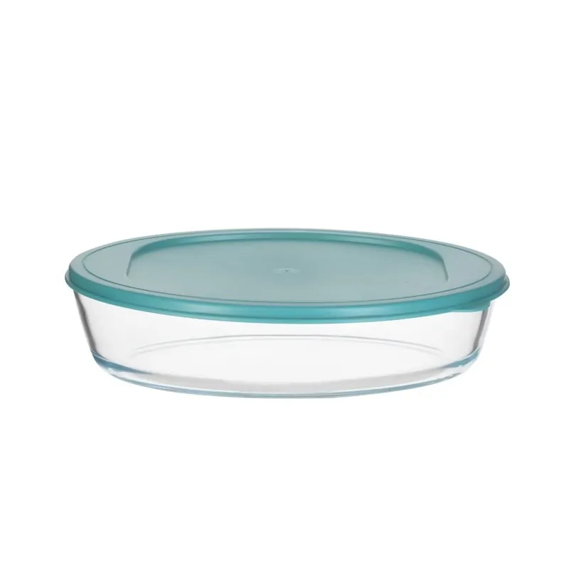 Preferatul clienților TOO KT-99 Stocare produse alimentare oval sticlă plastic cu acoperiș 2400 ml