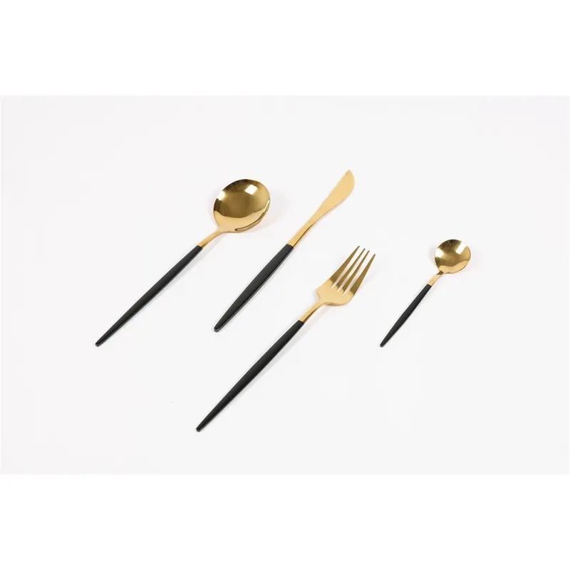 Preferatul clienților IRIS KT-233-B De bucătărie tacâmuri set 24 bucăţi Negru