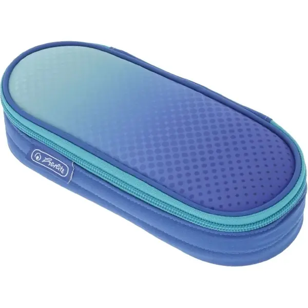 HERLITZ Dip Dye Blue ovál 1 klapnis 1 cu fermoar buzunar penar Plată securizată