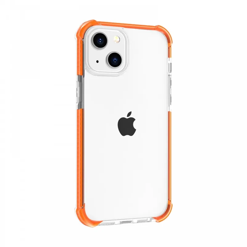 Promoție CELLECT Rezistent la șocuri silicon toc iPhone 15 Plus transparent-portocaliu