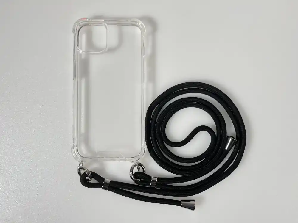 Preț mic CELLECT gât agățat pe backplate iPhone 15 Pro Max transparent-negru cordon