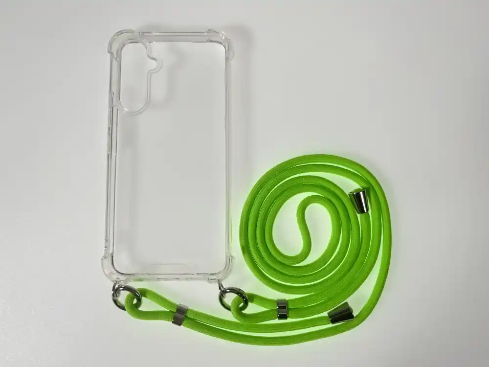 CELLECT gât agățat pe backplate Samsung Galaxy S24 átlátszó-neonzöld cordon Ofertă de sezon